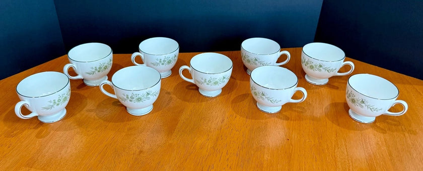 Vintage Wedgwood Westbury Leigh Shape Footed Tea Cups Set Of 9