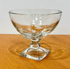 Vintage Clear Glass Pedestal Compote Bowl Square Base 5” Candy Dish Fancy