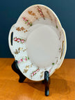 Antique Nippon Hand Painted Porcelain Serving Dish Gold Handles Pink Floral Swag