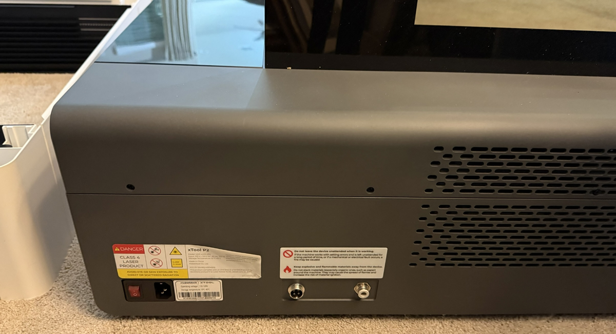 xTool P2 55W Desktop CO2 Laser Cutter with Honeycomb Base and Riser Unit