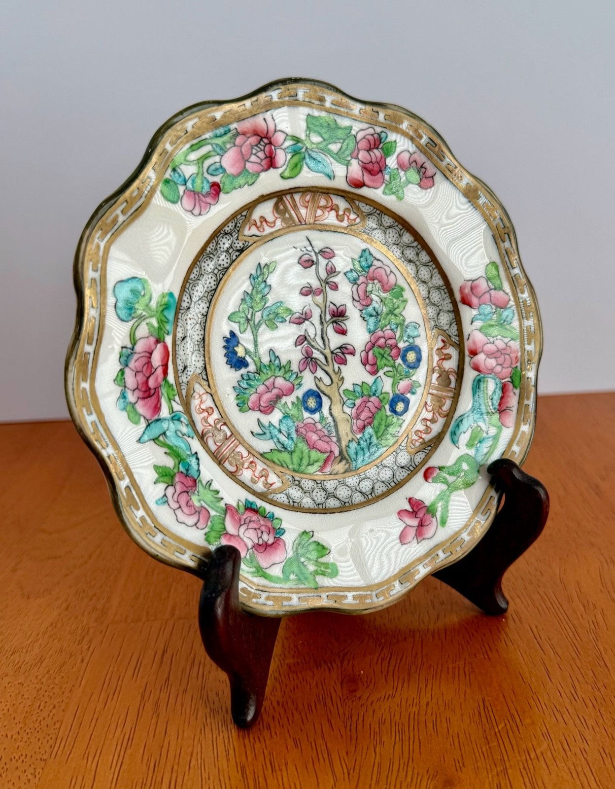 Vintage Coalport Indian Tree Multicolor Scalloped 6 Inch Bread and Butter Plate