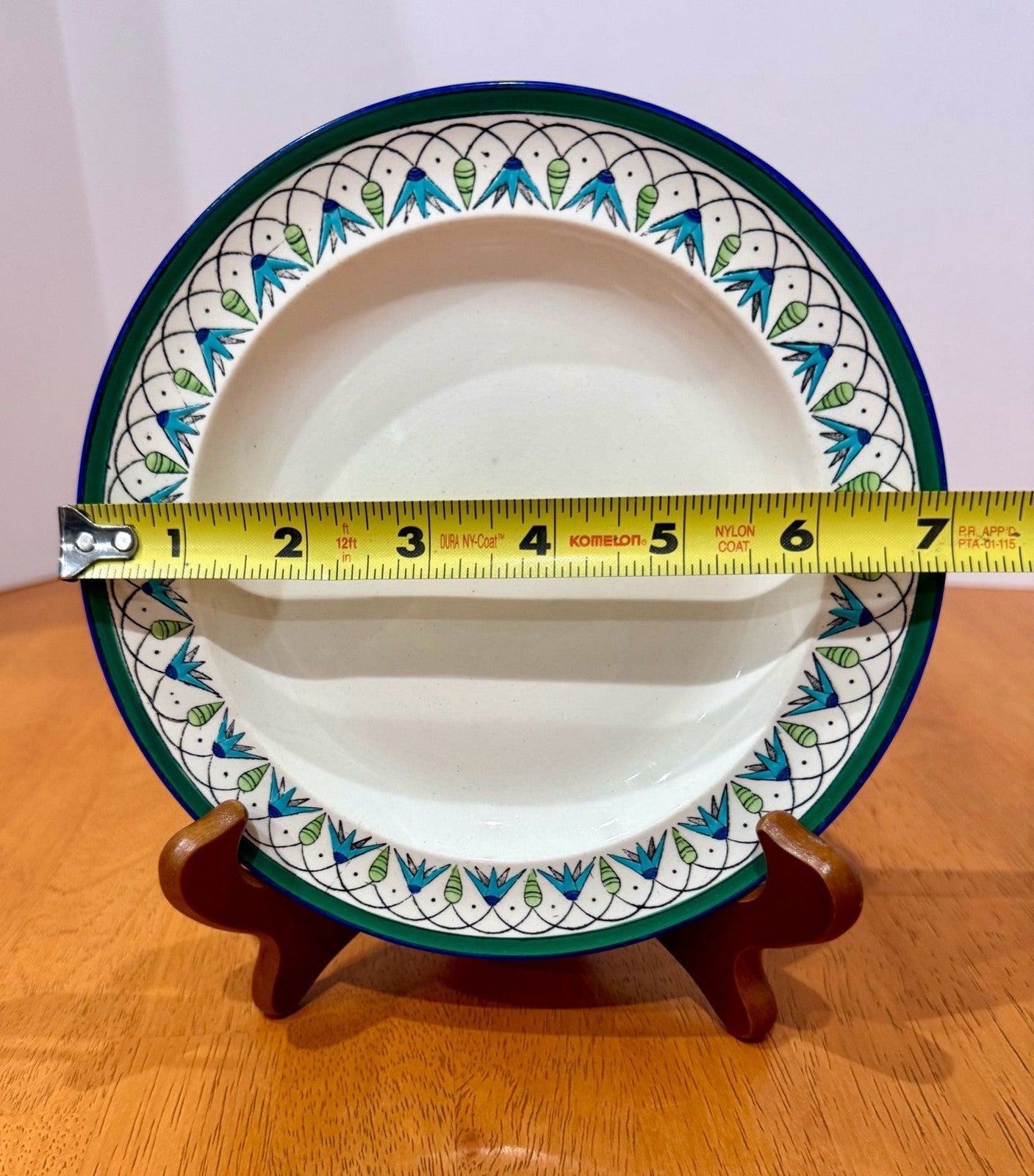 Vintage Teheran by Wedgwood Etruria England Green Blue Floral Pattern Plate