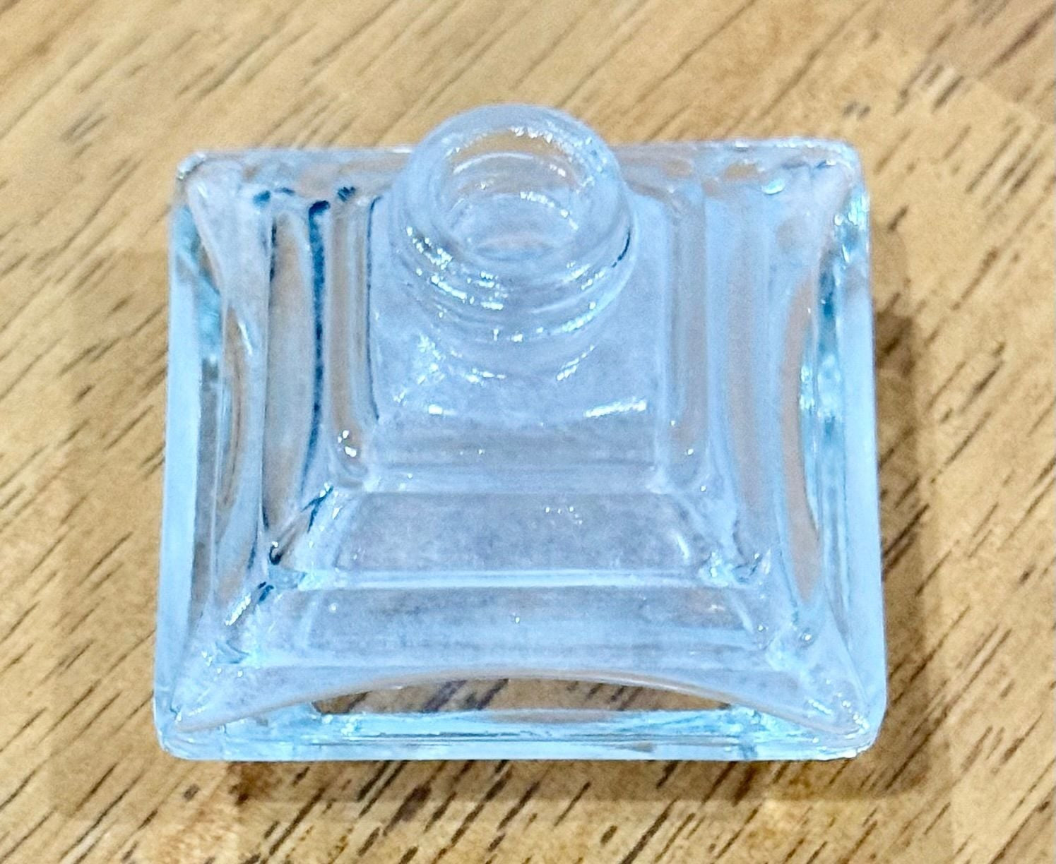 Vintage IRICE Art Deco Clear Glass Pyramid Individual Salt Shaker