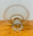 Vintage Clear Glass Pedestal Bowl Cake Stand with Beaded Hobnail Rim