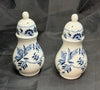Vintage Blue Danube Floral Blue Onion Pattern Salt & Pepper Shaker Set Japan