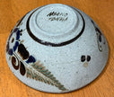 Vintage Tonala Mexico Hand Painted Sandstone Pottery Floral Bowl 5