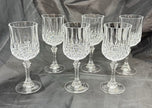 Vintage Set Of 6 Cristal D'Arques Durand Longchamp Crystal Wine Glasses 6.5