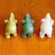 Set of 5 Vintage Hand Carved Gemstone and Quartz Elephant Figurines