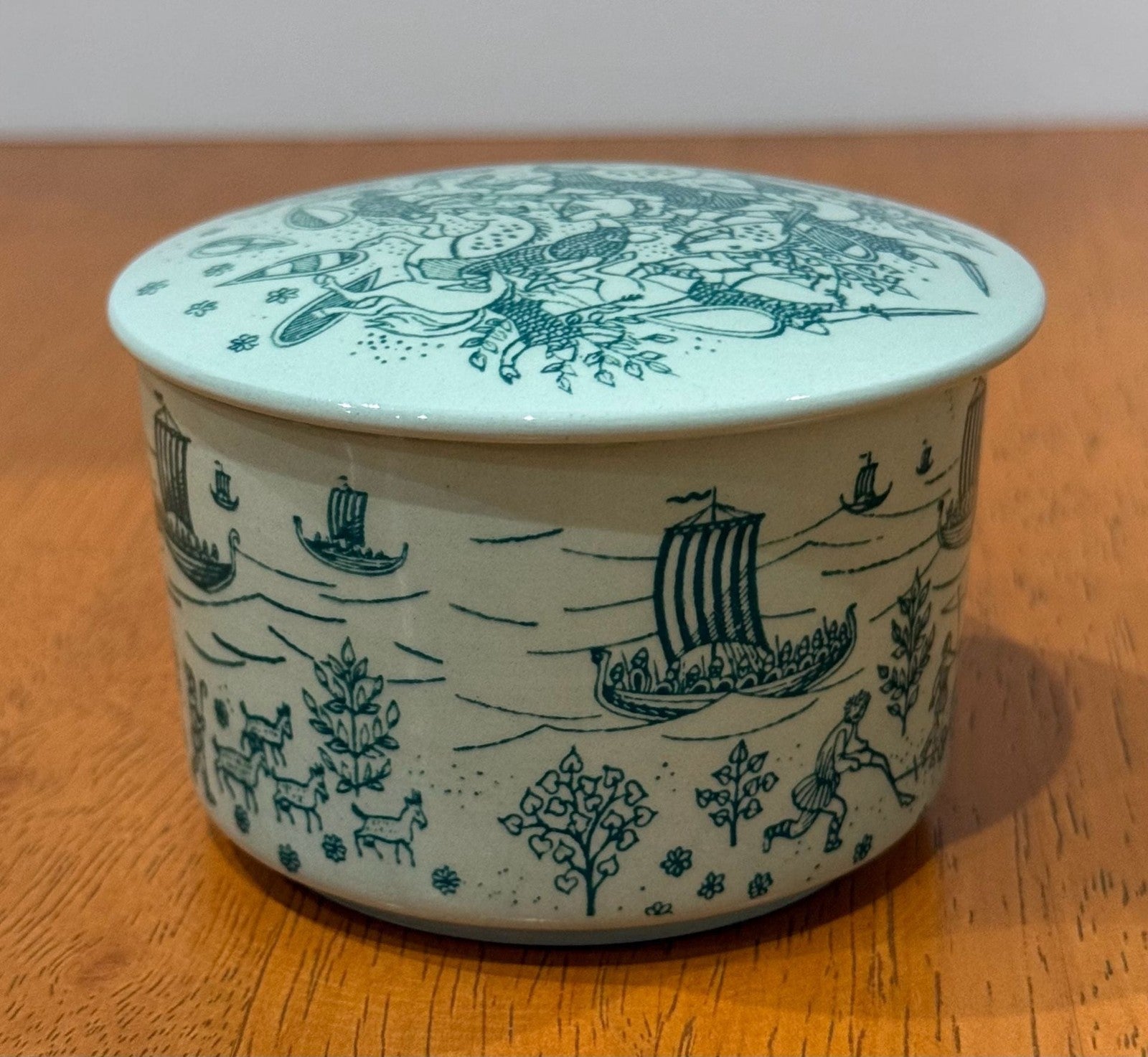 Vintage Nymølle Denmark Limited Edition Trinket Box Paul Høyrup Viking Motif