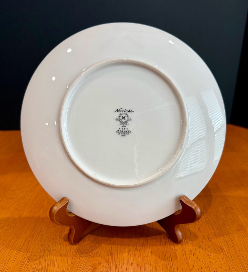 Vintage Noritake Soroya Pattern 6853 8 1/4 inch Salad Plate Platinum Trim