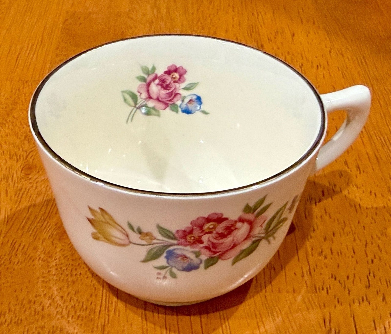 Vintage Scio Pottery Hazel Floral Tea Cup Moss Rose Pattern