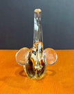 Vintage Murano Hand-Blown Art Glass Elephant Figurine Trunk Up Good Luck