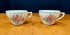 Vintage Floral Bone China Tea Cups Ruffled Swirl Design Set of 2 Roses