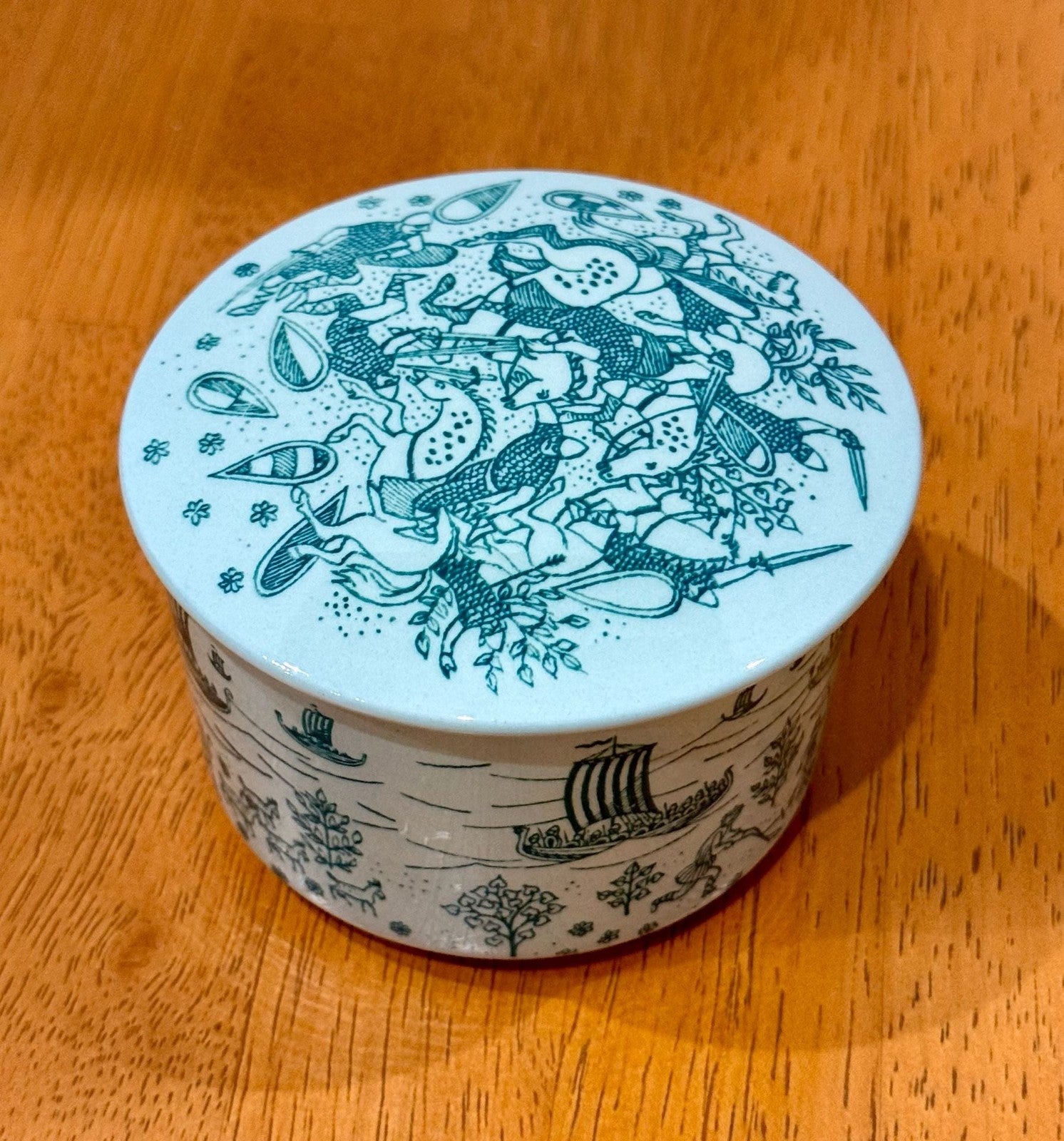 Vintage Nymølle Denmark Limited Edition Trinket Box Paul Høyrup Viking Motif