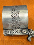 Vintage Silver Plated Filigree Glass Holder or Carafe Collar with Handle