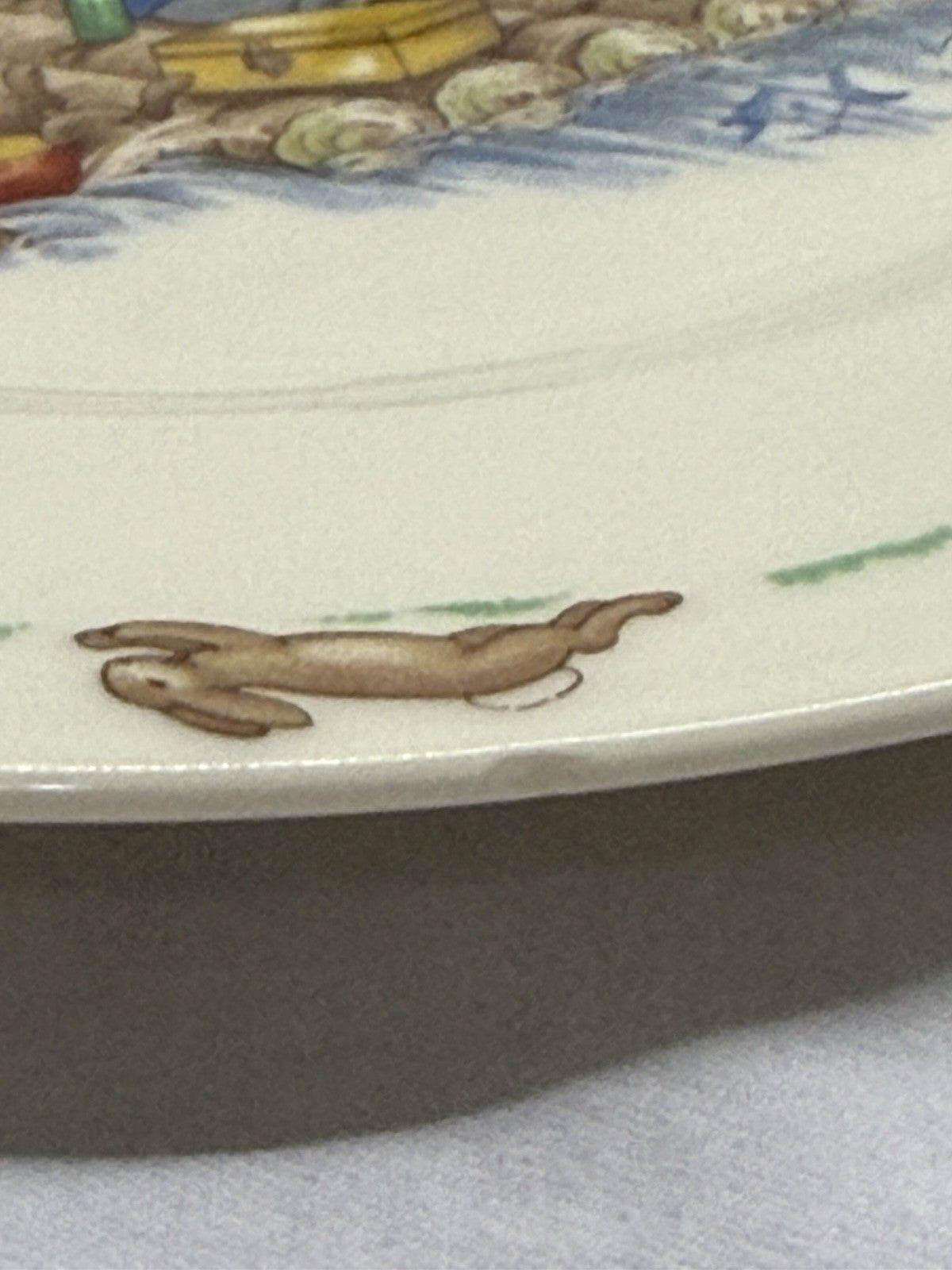 Vintage Royal Doulton  Bunnykins 1936  Collectible 6 Bunny’s On A Raft  8” Plate