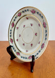 Antique D&C Limoges France Porcelain Saucer Pink Rose Blue Flower Garland