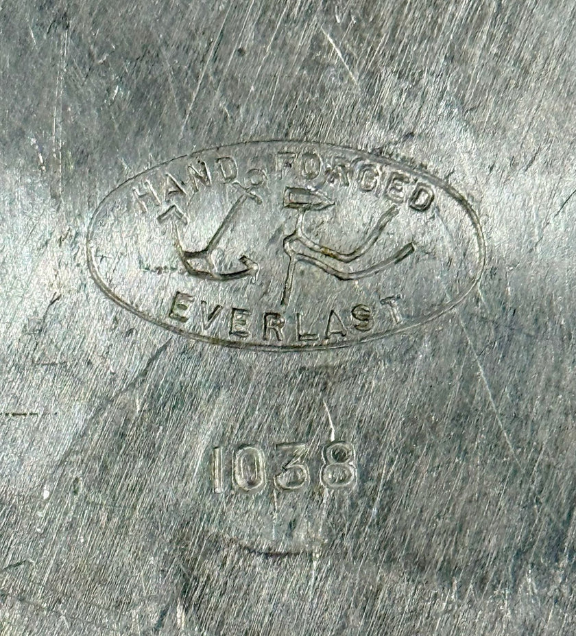 Vintage Everlast Hand-Forged Hammered Aluminum Bowl 1038 & Lid Pea Pod Handle