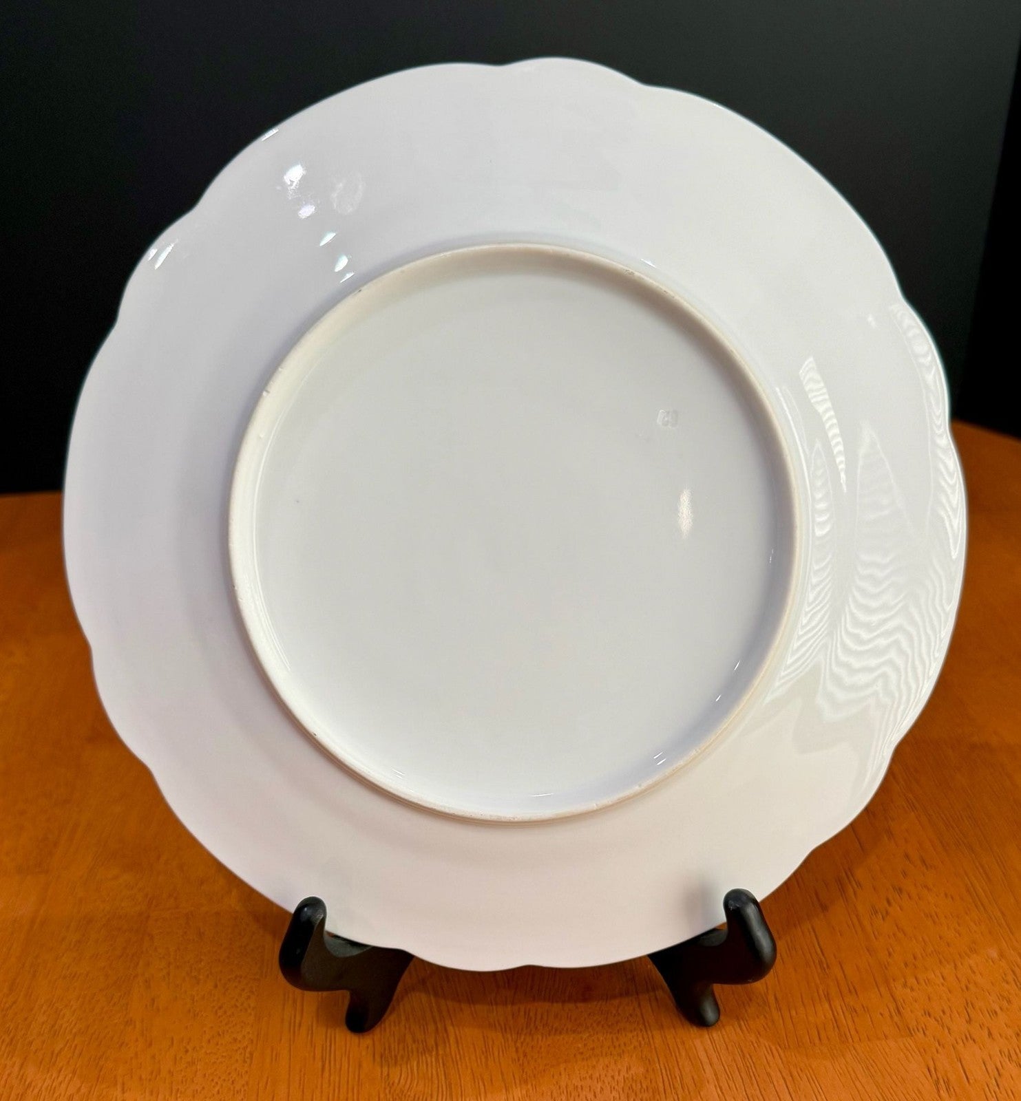 Vintage BSM Fine Porcelain Floral Scalloped Dinner Plate Blue Yellow