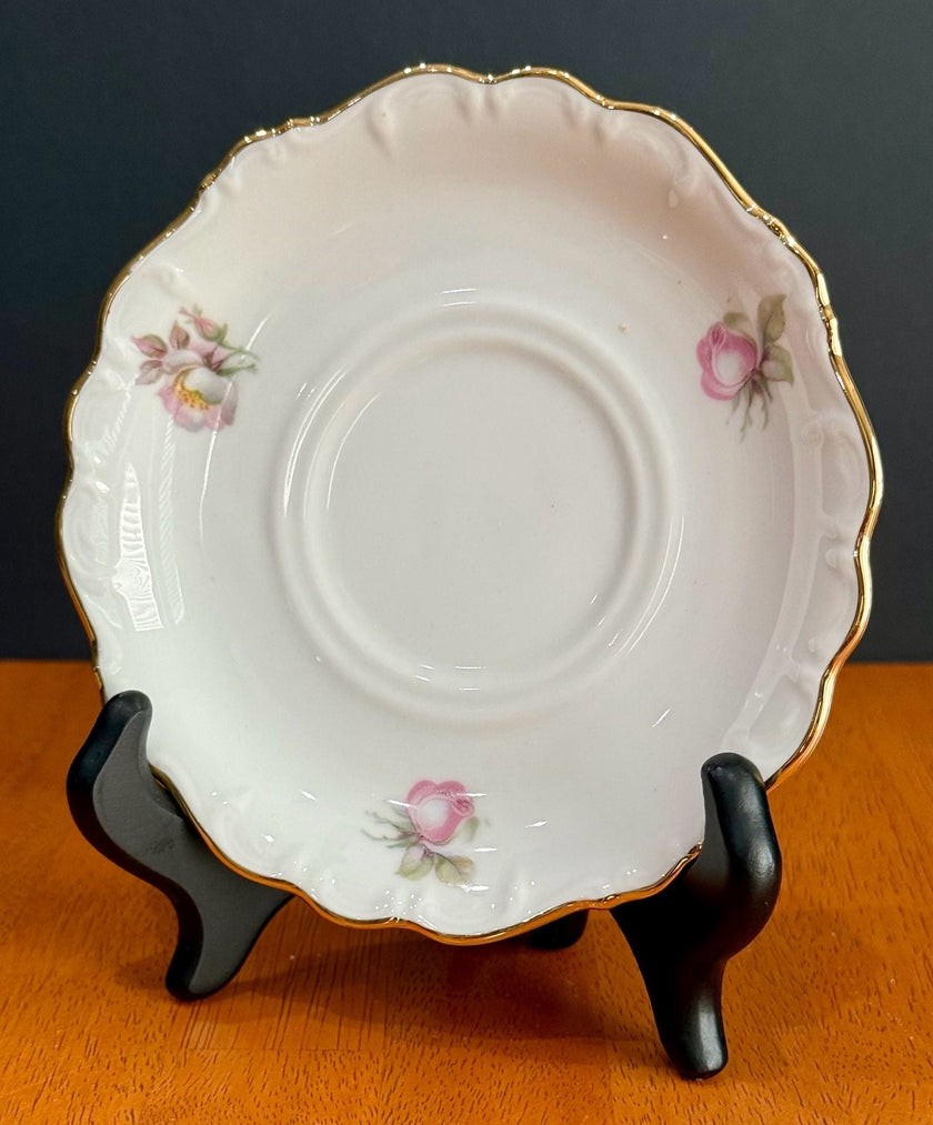 Schumann Bavaria Golden Crown E&R Briar Rose Porcelain Teacup Saucer