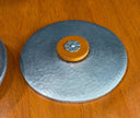 Vintage Buenilum Handwrought Hammered Aluminum Trinket Dish with Bakelite Flower