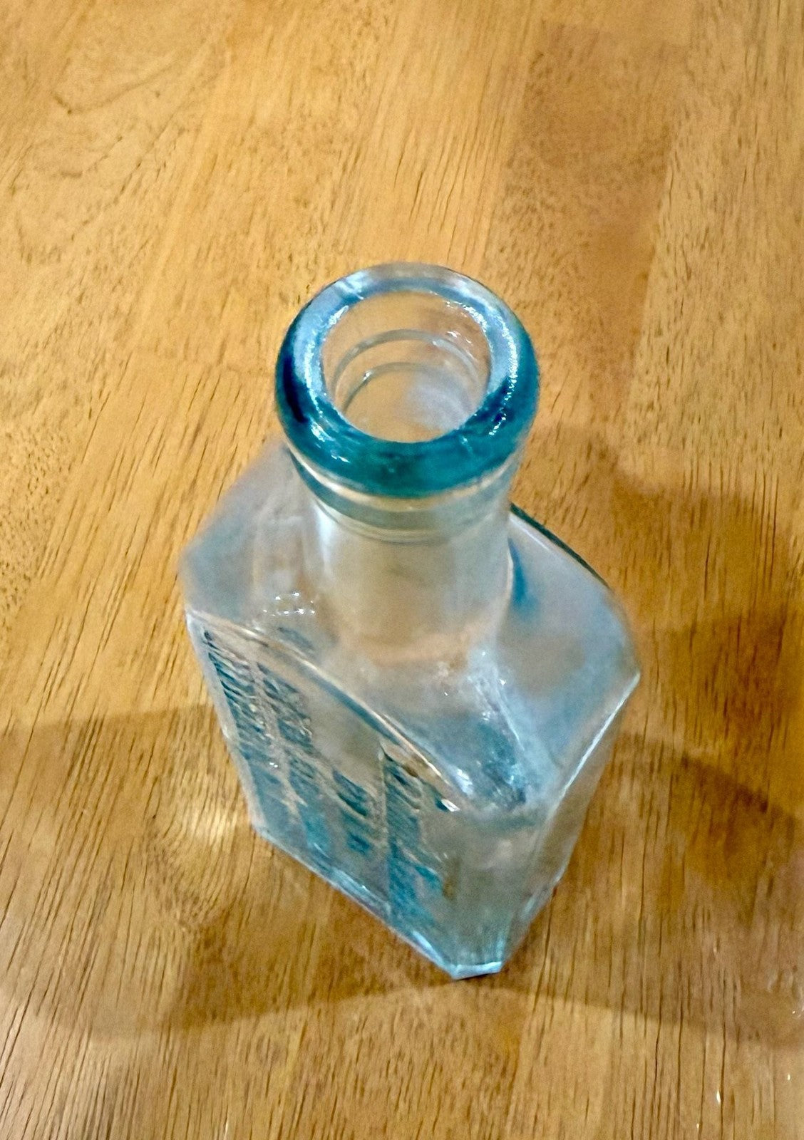Antique Dr. W.B. Caldwell's Syrup Pepsin Bottle Clear Blue Tint Glass