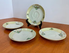 Set of 4 Vintage Hand Painted Floral Porcelain Saucers Made in Occupied Japan