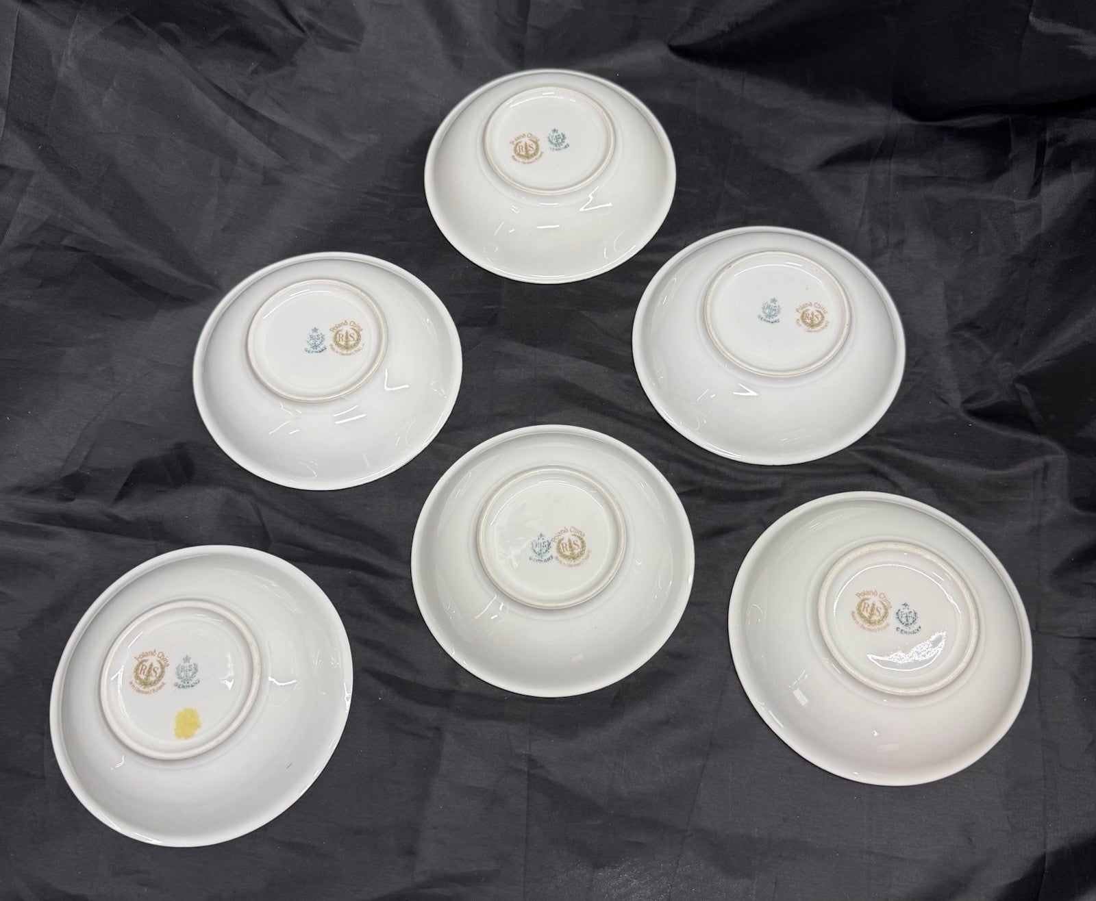 Antique Lot Of 6 Reinhold Schlegelmilch RS Germany Roses And Gold Dessert Bowls