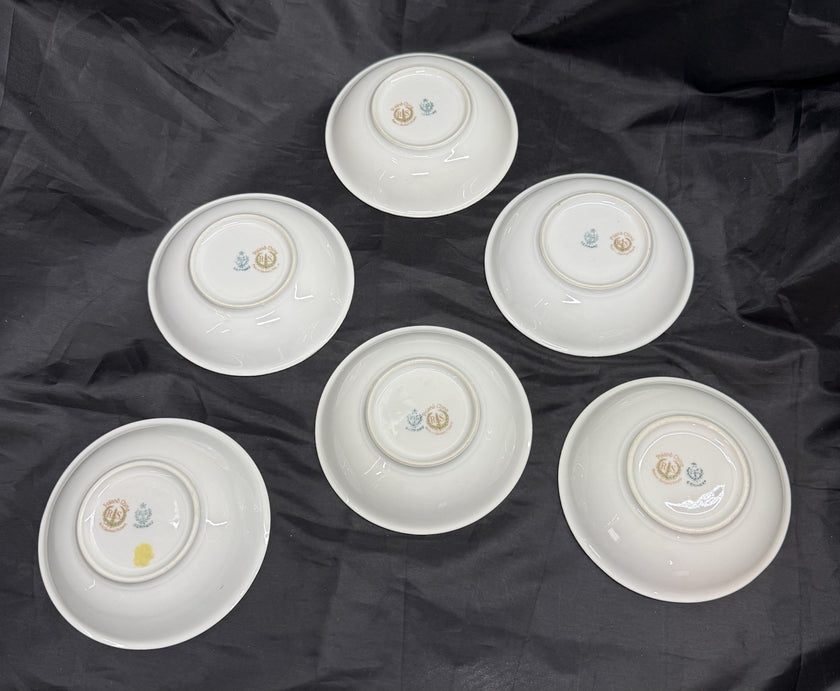 Antique Lot Of 6 Reinhold Schlegelmilch RS Germany Roses And Gold Dessert Bowls