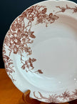 Colonial Pottery Stoke England Clifford Pattern Brown Transferware Soup Bowl