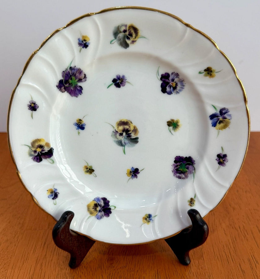 Vintage Dresden RK Richard Klemm Pansy Floral Scalloped Porcelain Plate 6.5