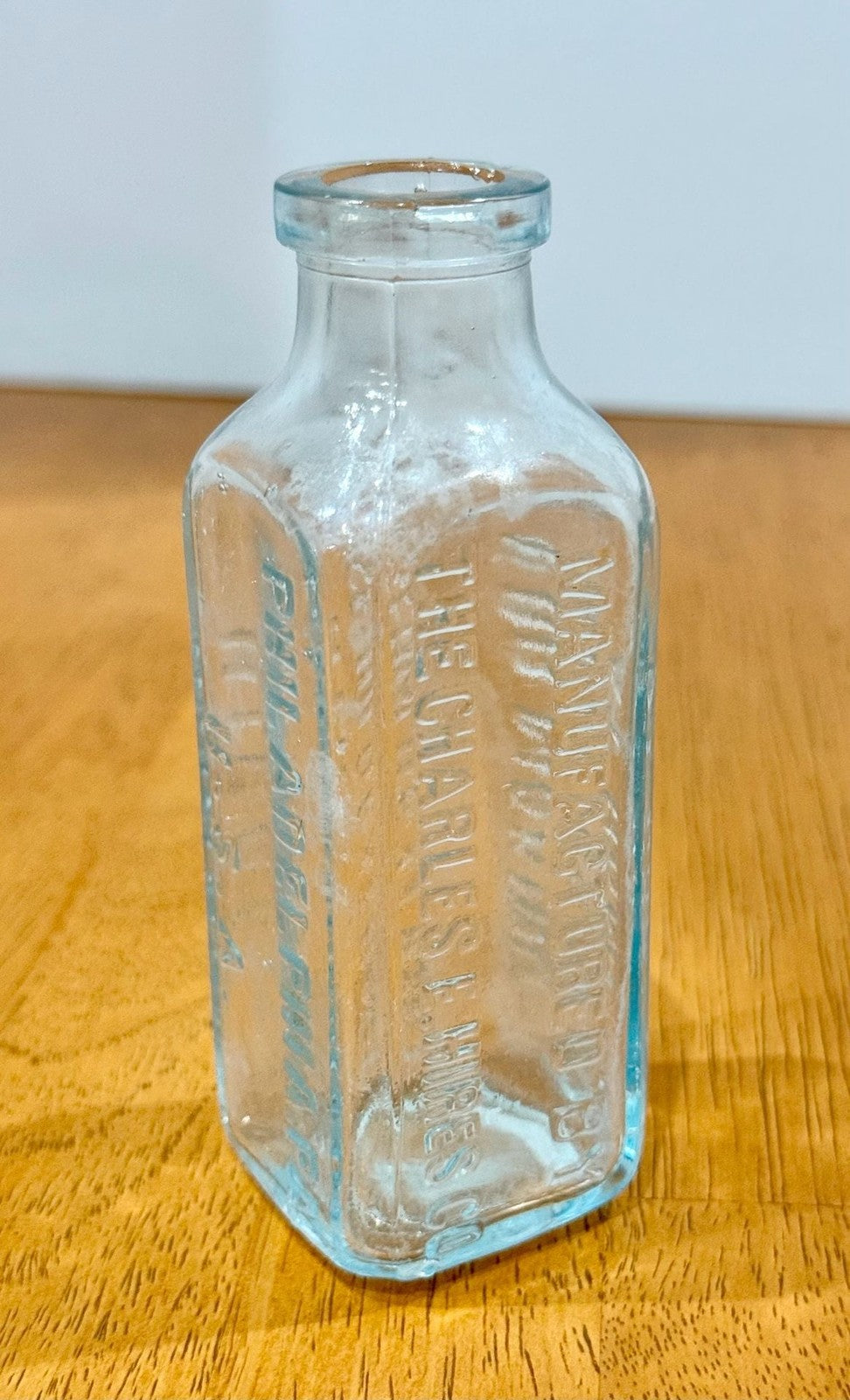 Antique Hires Household Extract Root Beer Glass Bottle Aqua