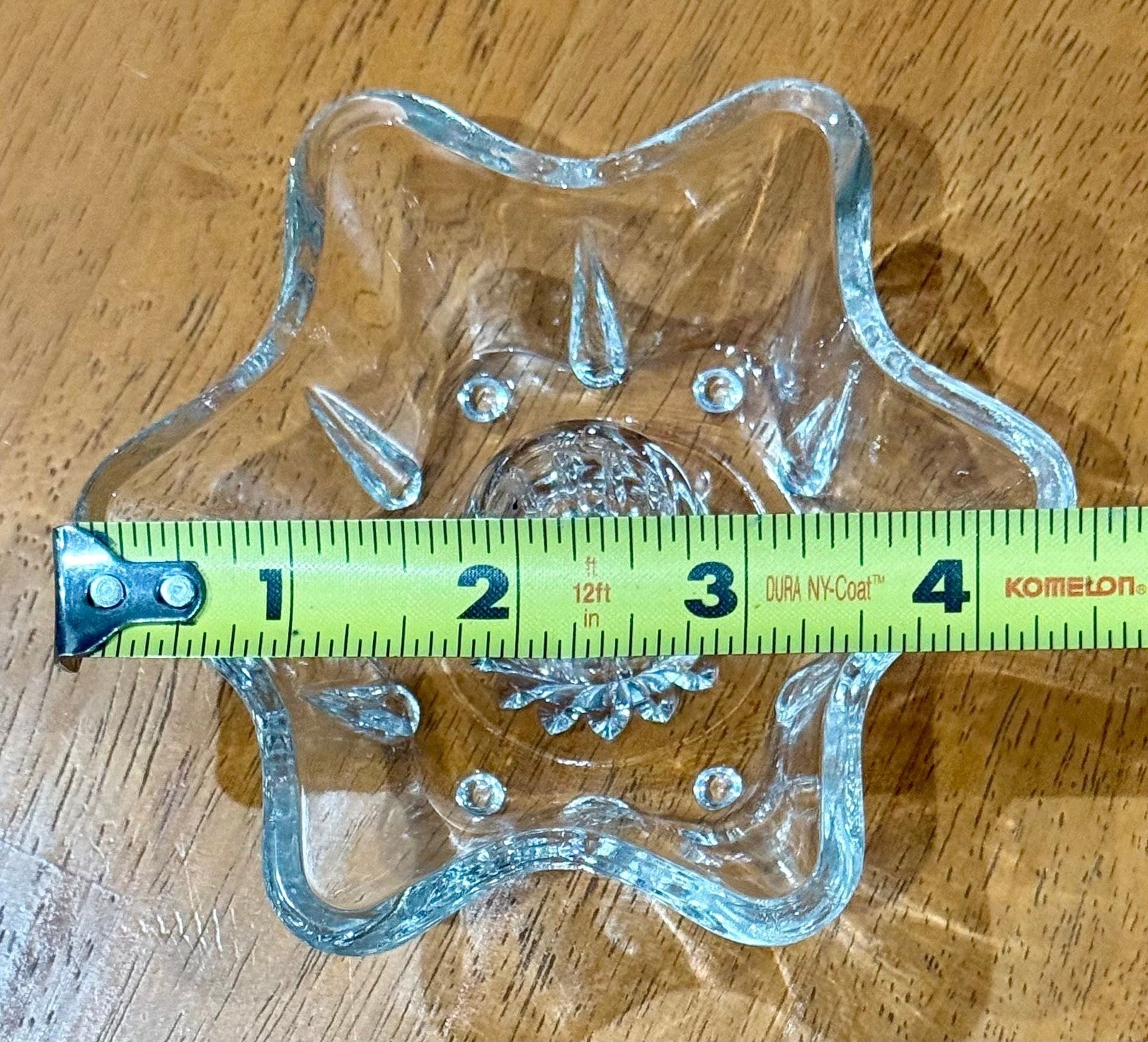 Vintage Hazel-Atlas Clear Pressed Glass 6-Point Star Taper Candle Holder