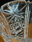 Vintage West Germany 24% Lead Crystal Hobstar Starburst Medallion Vase 8.5