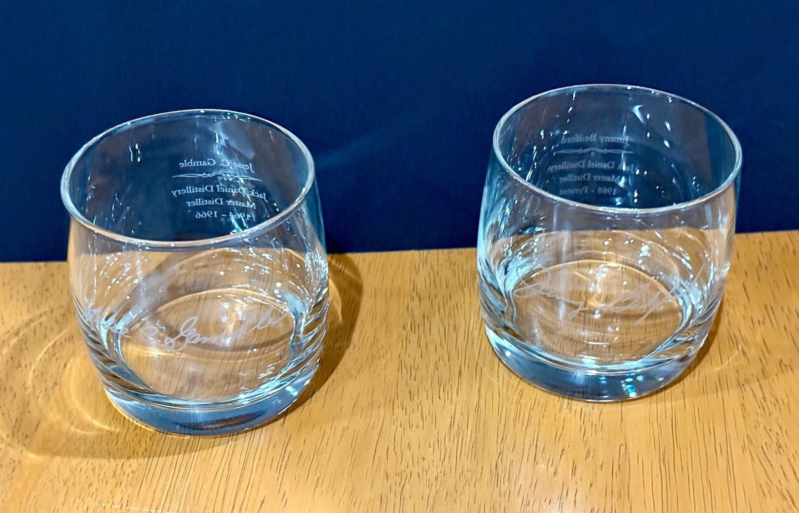 Vintage Set Jack Daniel's Master Distiller Glasses Jesse Gamble Jimmy Bedford