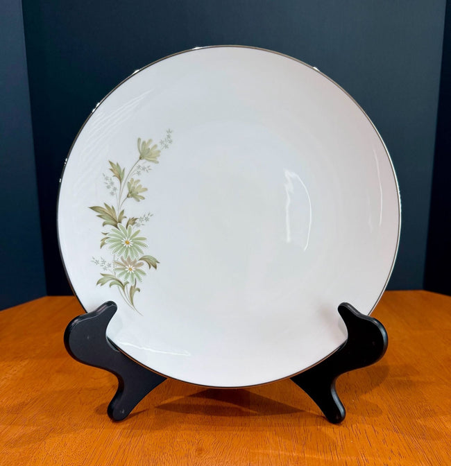 Vintage Noritake Soroya 6853 10.5” Dinner Plate Floral Pattern Platinum Trim