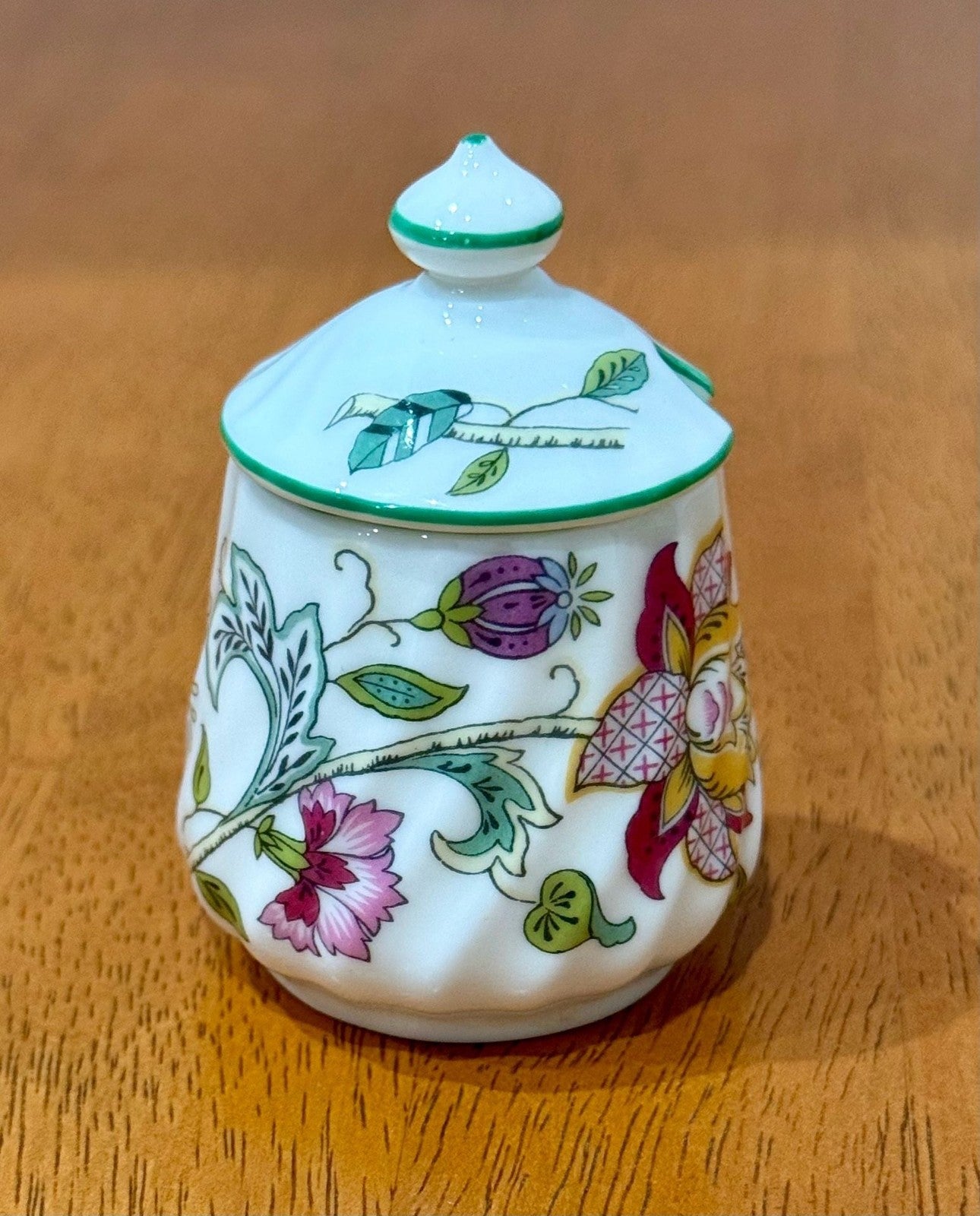 Vintage Minton Haddon Hall Bone China Mustard or Condiment Pot with Lid