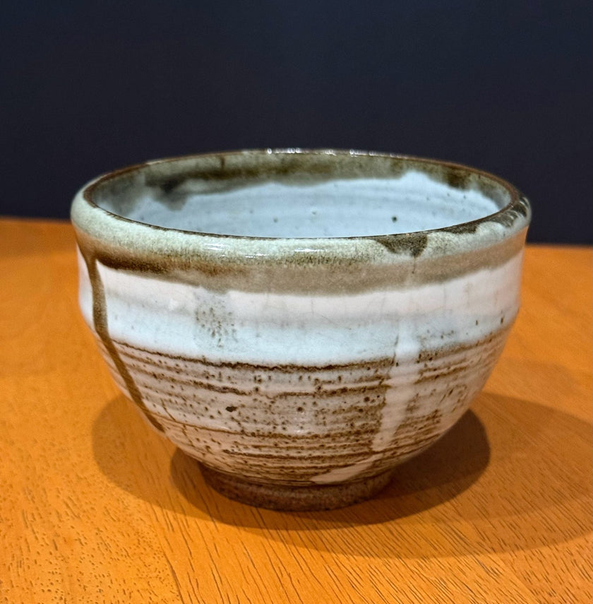 Vintage Japanese Hagi-Ware Style Matcha Chawan Tea Bowl Signed 4.5”