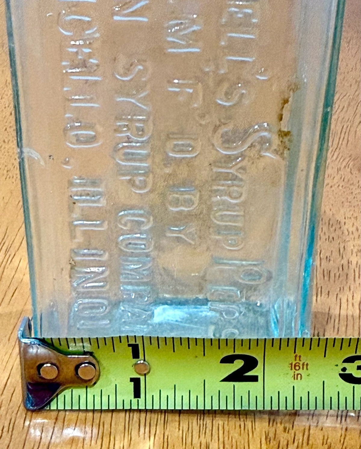 Antique Dr. W.B. Caldwell's Syrup Pepsin Bottle Clear Blue Tint Glass
