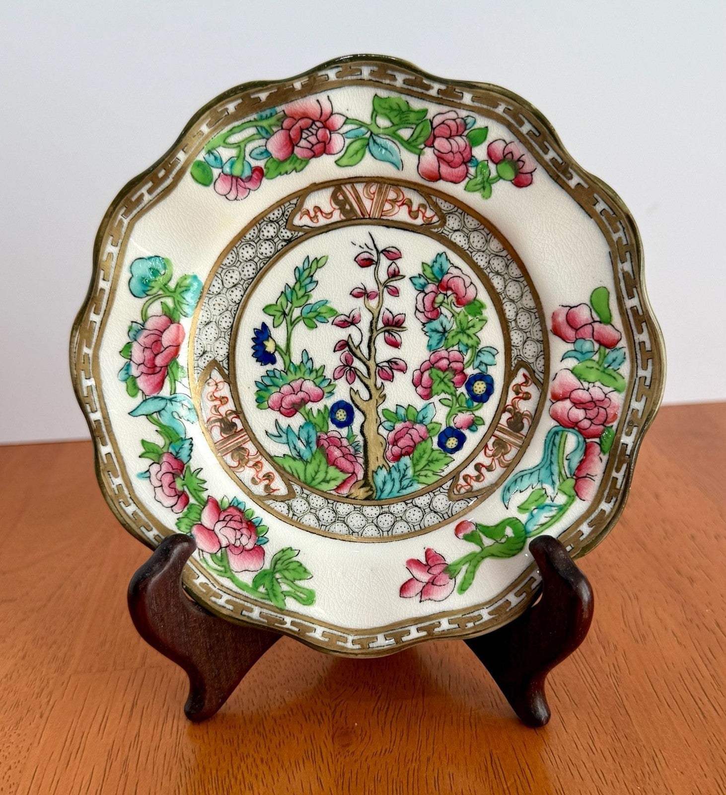 Vintage Coalport Indian Tree Multicolor Scalloped 6 Inch Bread and Butter Plate