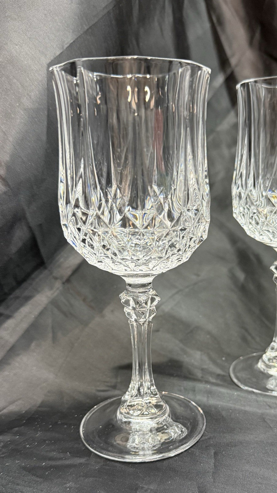Vintage Set Of 6 Cristal D'Arques Durand Longchamp Crystal Wine Glasses 6.5