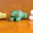 Set of 5 Vintage Hand Carved Gemstone and Quartz Elephant Figurines