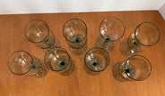 Vintage Set Of 8 Lenox Green Mist Wine Goblets Expression Line Smoky Green Sage