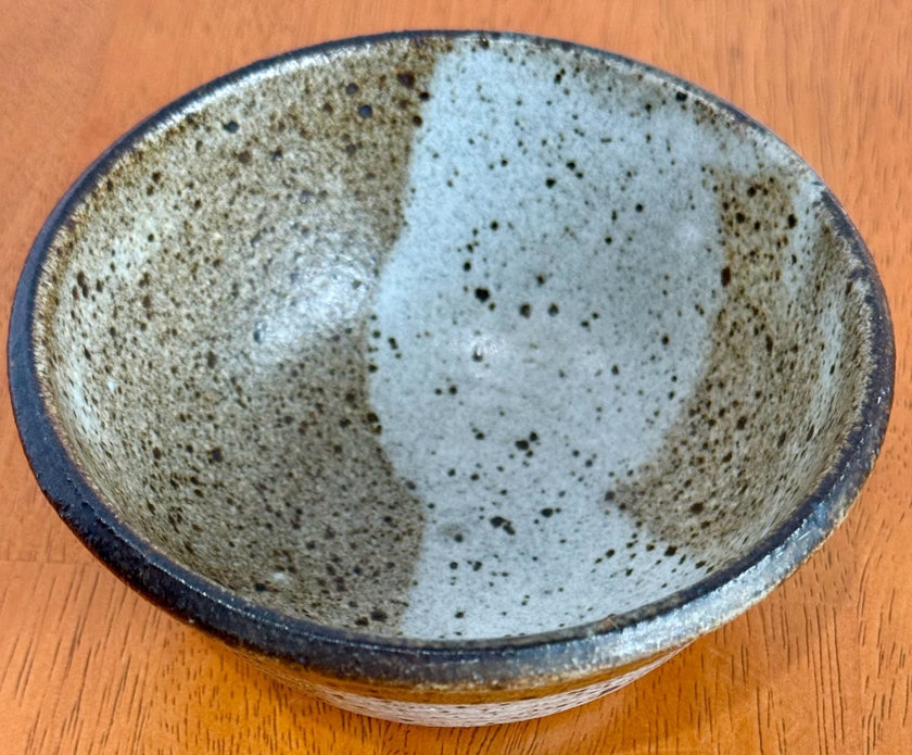 Vintage Signed Japanese Studio Pottery Chawan Tea Ceremony Bowl 5.25” Earthtones