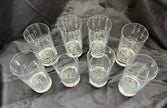 Set Of 8 Heavy Base Controlled Bubble Bottom Highball Glasses 16 oz DEK Engraved