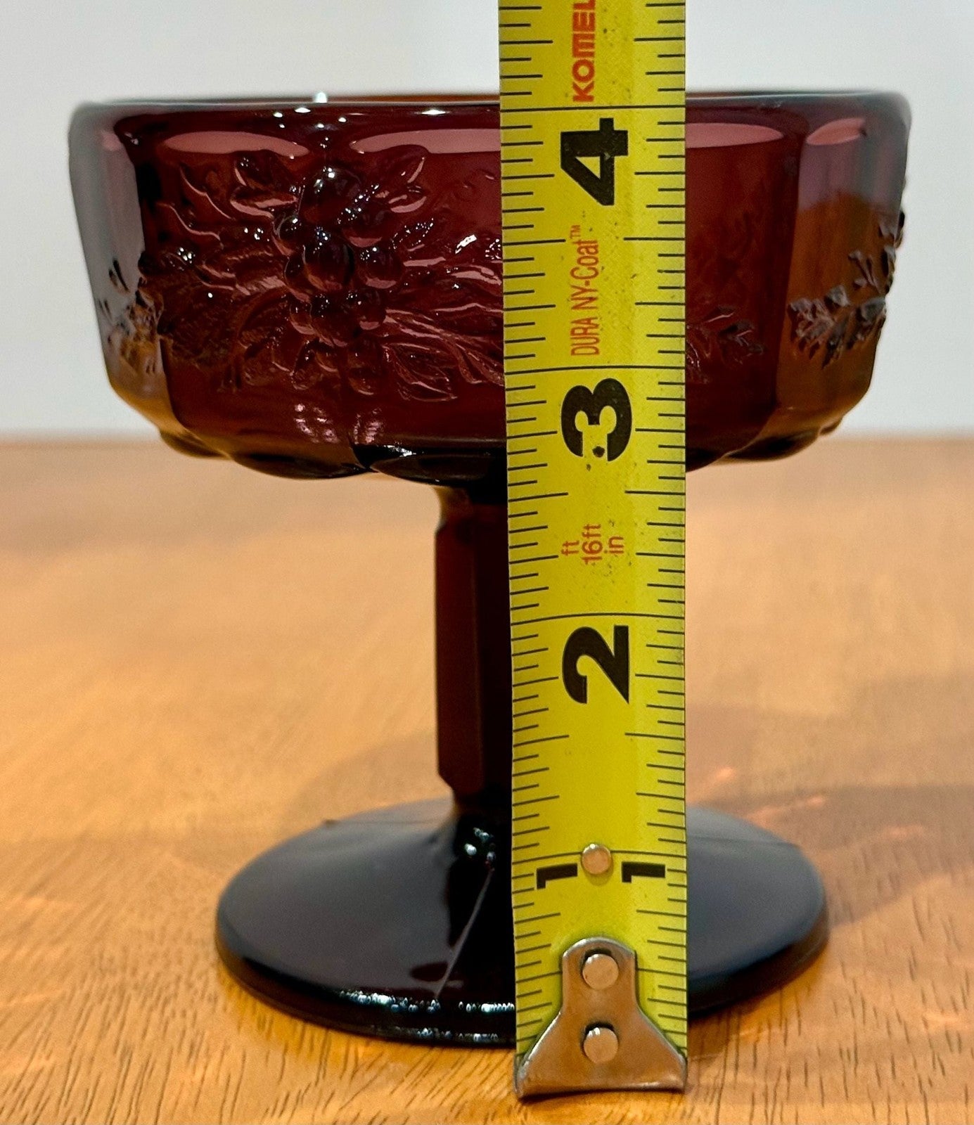 Vintage LG Wright Amethyst Purple Glass Pedestal Covered Candy Dish Grape Motif