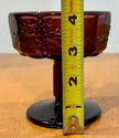 Vintage LG Wright Amethyst Purple Glass Pedestal Covered Candy Dish Grape Motif