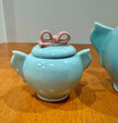Vintage 1940s Dorette Saltzman Child's Tea Set Teapot Sugar Bowl Creamer