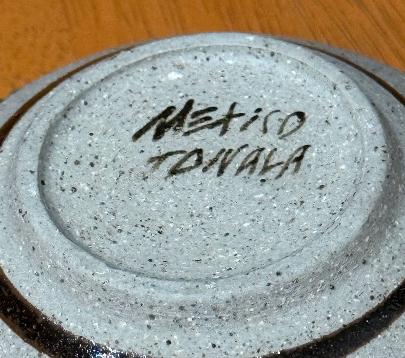 Vintage Tonala Mexico Hand Painted Sandstone Pottery Floral Bowl 5
