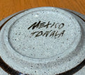 Vintage Tonala Mexico Hand Painted Sandstone Pottery Floral Bowl 5